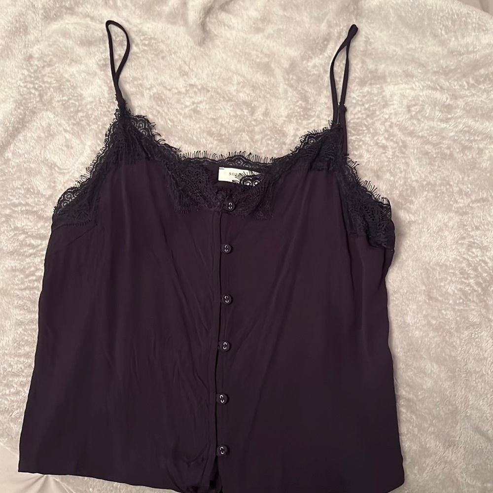NAVY LACE TANK